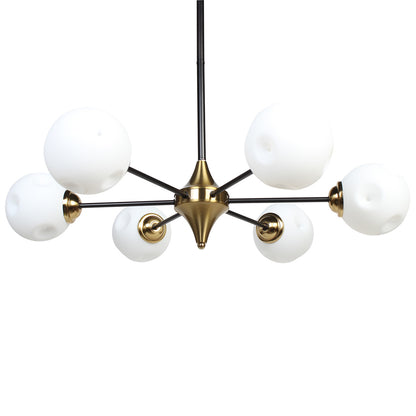 Φωτιστικό Κρεμαστό 6 x Ε27 Φ75x70 εκ. Μαύρο Μπρονζέ με Γυαλιά