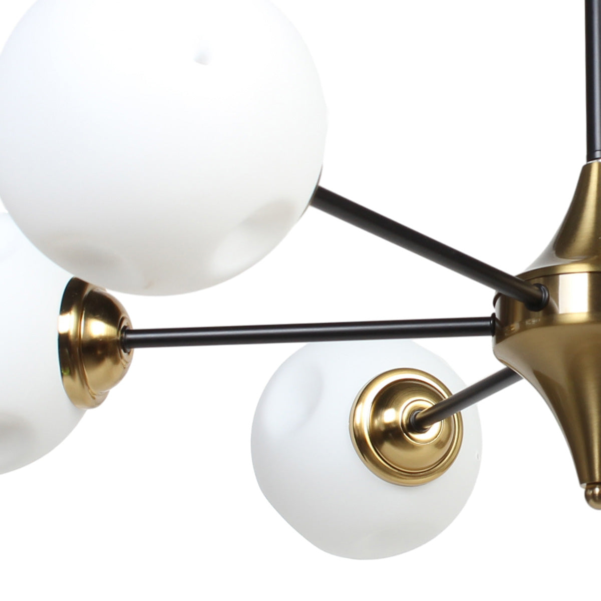 Φωτιστικό Κρεμαστό 6 x Ε27 Φ75x70 εκ. Μαύρο Μπρονζέ με Γυαλιά