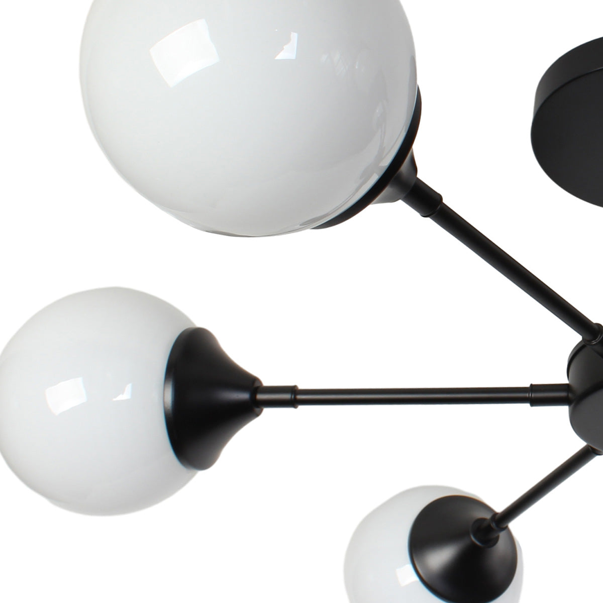 Φωτιστικό Οροφής Μεταλλικό 6 x Ε27 Φ75x27 εκ. Μαύρο με Γυαλιά