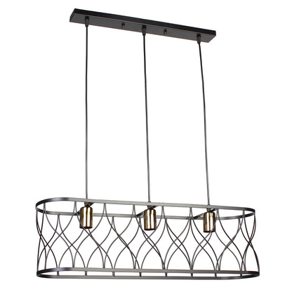 Φωτιστικό Κρεμαστό Μεταλλικό 3 x Ε27 70x26,5x20 εκ. Μαύρο