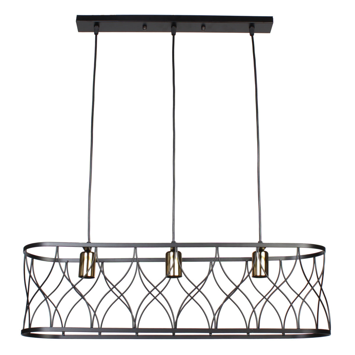 Φωτιστικό Κρεμαστό Μεταλλικό 3 x Ε27 70x26,5x20 εκ. Μαύρο