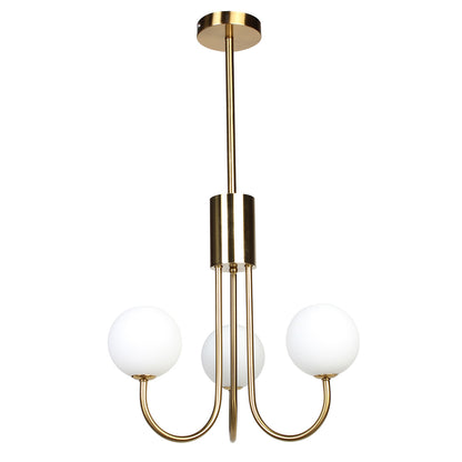 Φωτιστικό Κρεμαστό 3 x G9 Φ42x75 εκ. Gold Brass με Γυάλινες Μπάλες