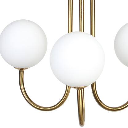 Φωτιστικό Κρεμαστό 3 x G9 Φ42x75 εκ. Gold Brass με Γυάλινες Μπάλες