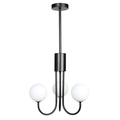 Φωτιστικό Κρεμαστό 3 x G9 Φ42x75 εκ. Μαύρο με Γυάλινες Μπάλες