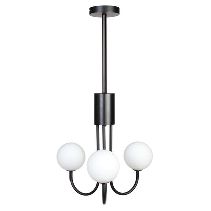 Φωτιστικό Κρεμαστό 3 x G9 Φ42x75 εκ. Μαύρο με Γυάλινες Μπάλες