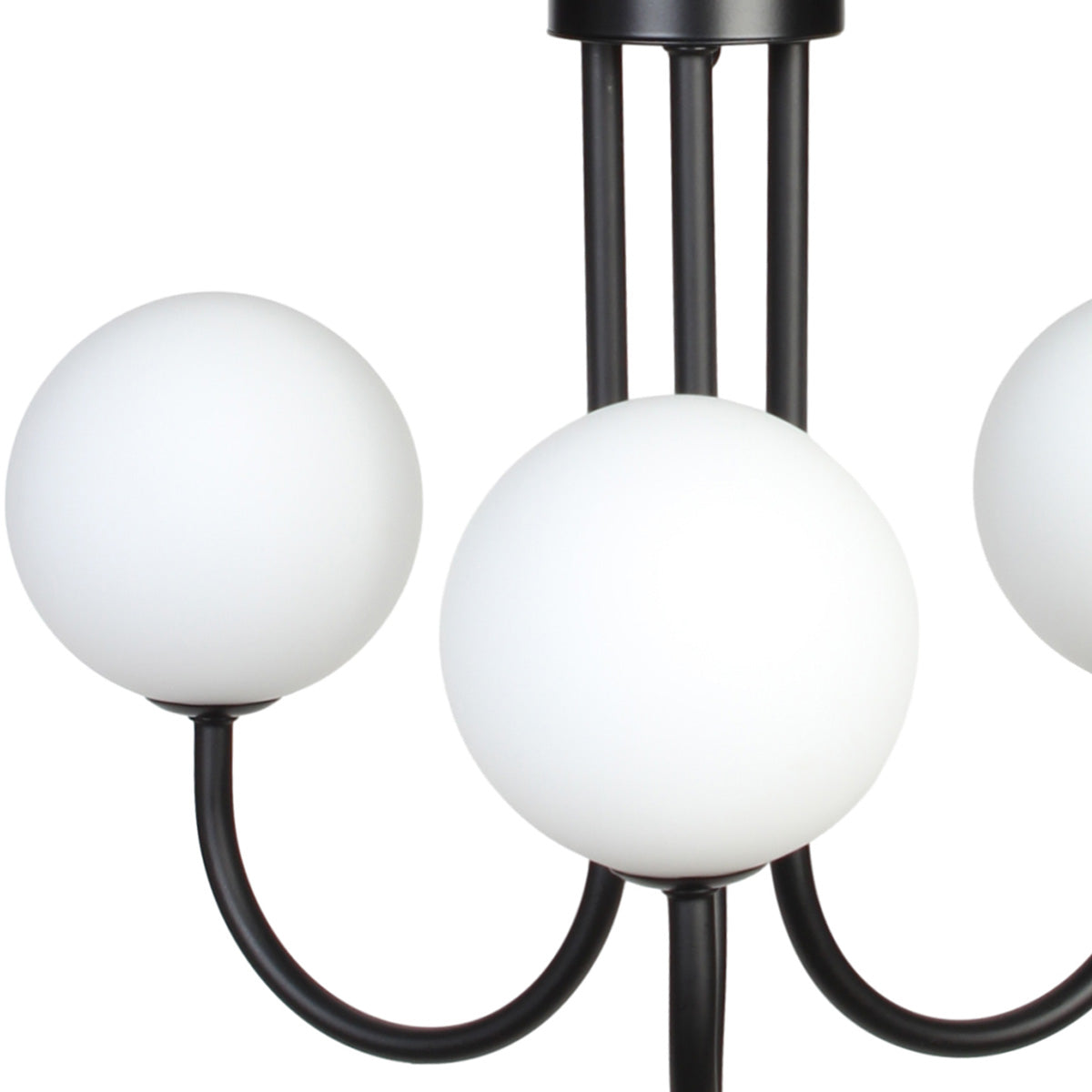 Φωτιστικό Κρεμαστό 3 x G9 Φ42x75 εκ. Μαύρο με Γυάλινες Μπάλες