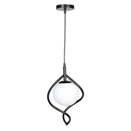 Φωτιστικό Κρεμαστό Μονόφωτο Ε27 Φ21x25 εκ. Μαύρο με Γυαλί