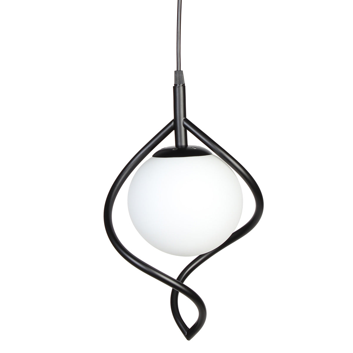 Φωτιστικό Κρεμαστό Μονόφωτο Ε27 Φ21x25 εκ. Μαύρο με Γυαλί