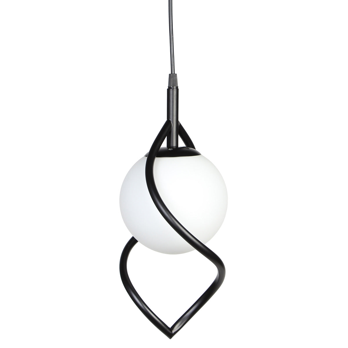 Φωτιστικό Κρεμαστό Μονόφωτο Ε27 Φ21x25 εκ. Μαύρο με Γυαλί