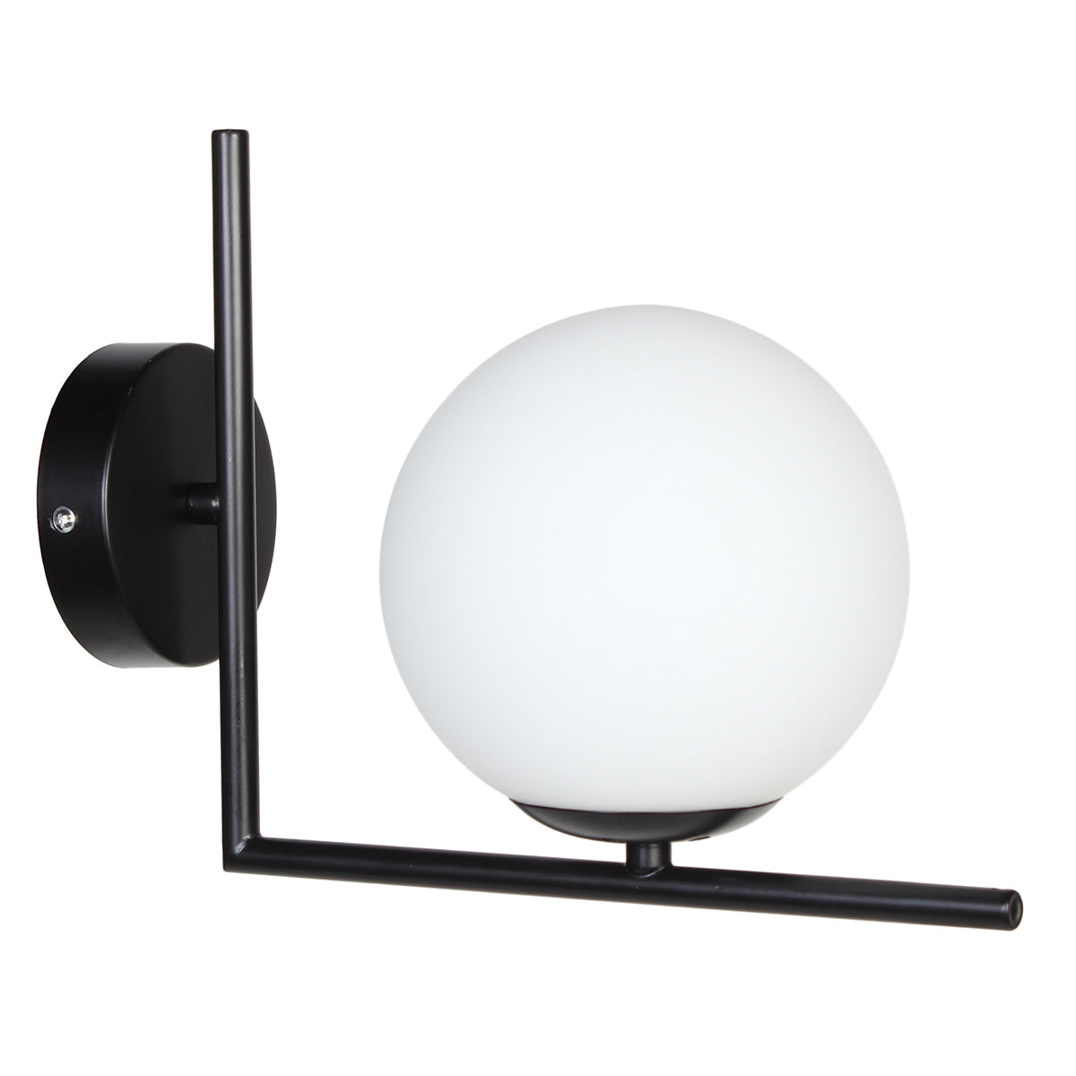 Απλίκα Τοίχου Μεταλλική Ε27 19x15x22 εκ. Μαύρη με Γυαλί