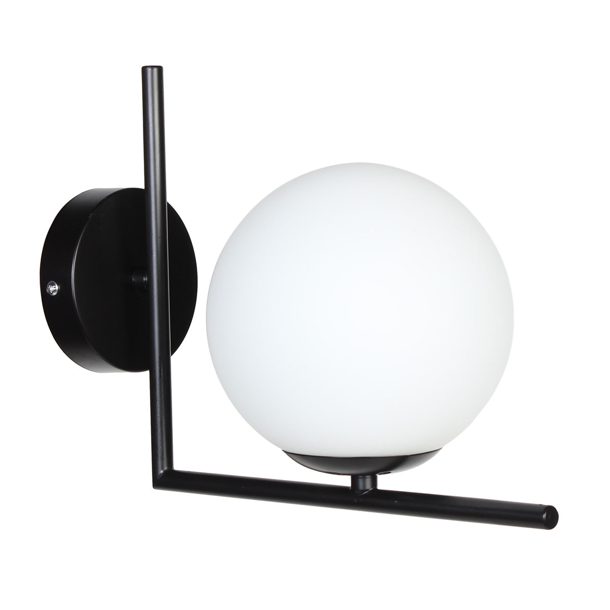 Απλίκα Τοίχου Μεταλλική Ε27 19x15x22 εκ. Μαύρη με Γυαλί