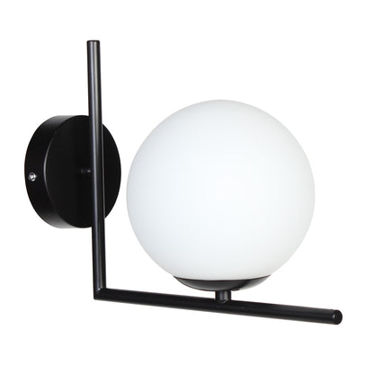 Απλίκα Τοίχου Μεταλλική Ε27 19x15x22 εκ. Μαύρη με Γυαλί