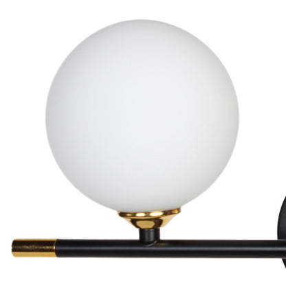 Απλίκα Τοίχου Μεταλλική G9 26x18x19 εκ. Μαύρη Χρυσή με Γυαλί