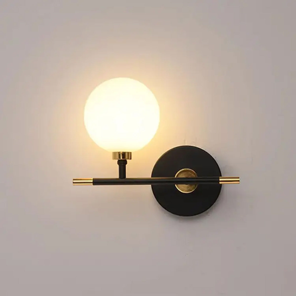 Απλίκα Τοίχου Μεταλλική G9 26x18x19 εκ. Μαύρη Χρυσή με Γυαλί