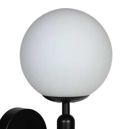 Απλίκα Τοίχου Μεταλλική Ε27 14x20x36 εκ. Μαύρη με Γυαλί