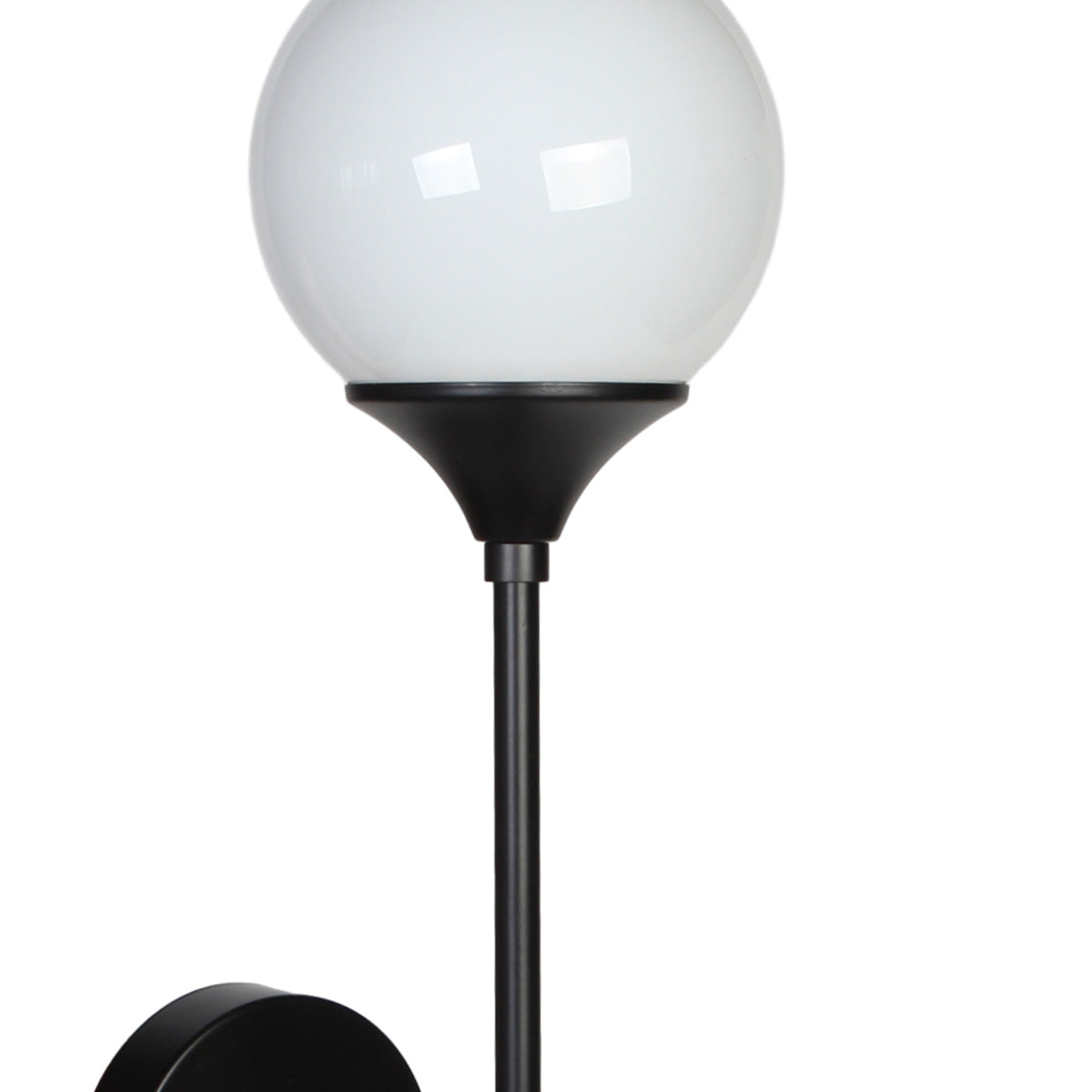 Απλίκα Τοίχου Μεταλλική Ε14 12x16x64 εκ. Μαύρη με Γυαλί