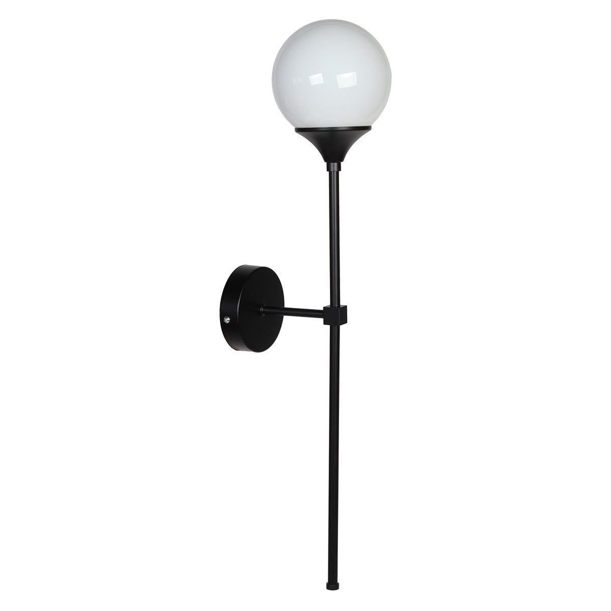 Απλίκα Τοίχου Μεταλλική Ε14 12x16x64 εκ. Μαύρη με Γυαλί