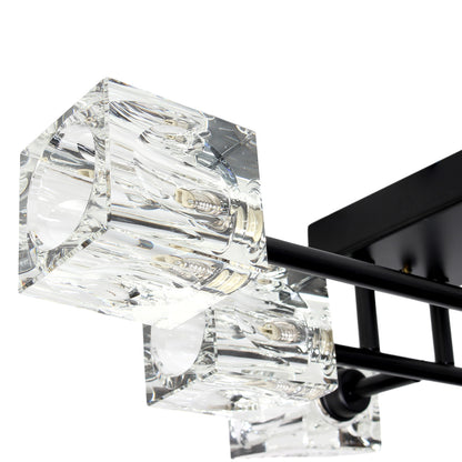 Φωτιστικό Οροφής Μεταλλικό 6 x G9 58x38x11 εκ. Μαύρο με Κρύσταλλα