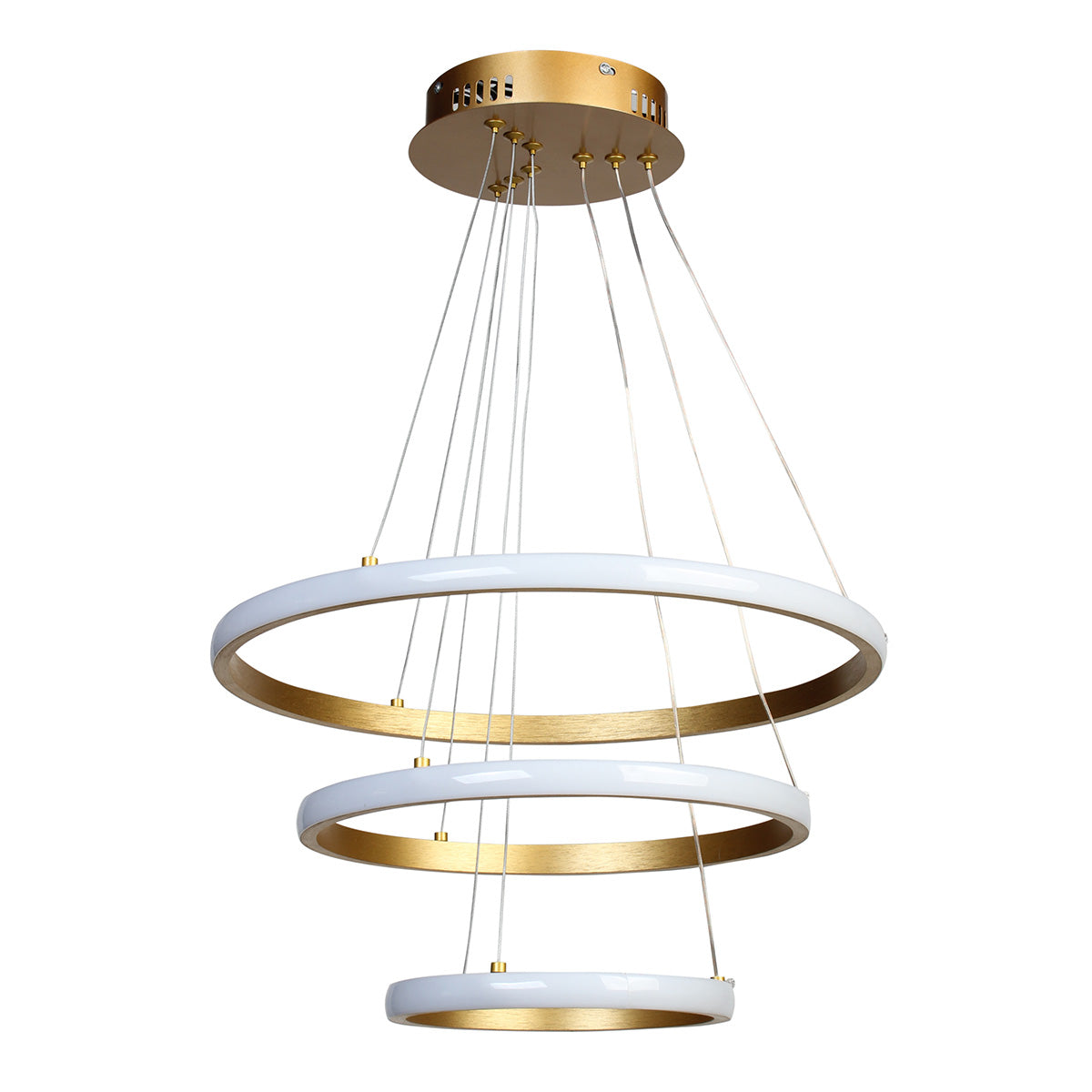 Φωτιστικό Κρεμαστό Φ40-Φ30-Φ20 εκ. LED 57W 4000K Χρυσό