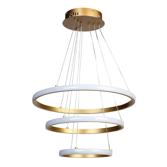 Φωτιστικό Κρεμαστό Φ40-Φ30-Φ20 εκ. LED 57W 4000K Χρυσό