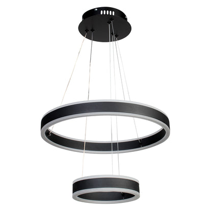 Φωτιστικό Κρεμαστό Φ40-Φ20 εκ. LED 88W 4000K Μαύρο