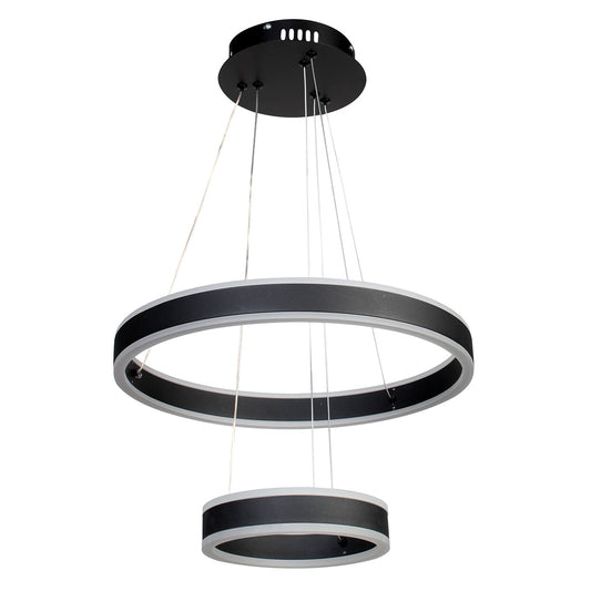 Φωτιστικό Κρεμαστό Φ40-Φ20 εκ. LED 88W 4000K Μαύρο