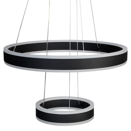 Φωτιστικό Κρεμαστό Φ40-Φ20 εκ. LED 88W 4000K Μαύρο