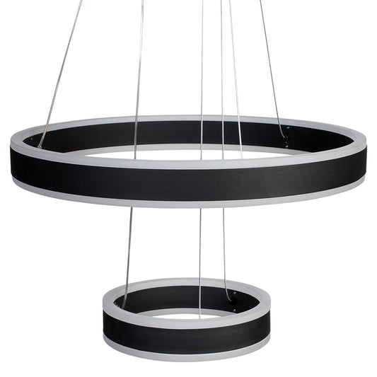 Φωτιστικό Κρεμαστό Φ40-Φ20 εκ. LED 88W 4000K Μαύρο