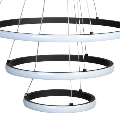 Φωτιστικό Κρεμαστό Φ40-Φ30-Φ20 εκ. LED 57W 4000K Μαύρο