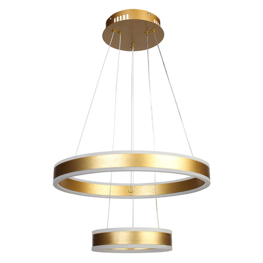 Φωτιστικό Κρεμαστό Φ40-Φ20 εκ. LED 88W 4000K Χρυσό