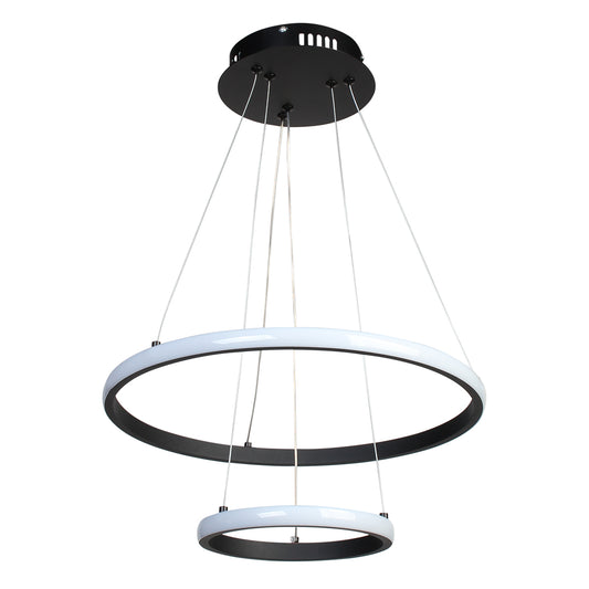 Φωτιστικό Κρεμαστό Φ40-Φ20 εκ. LED 38W 4000K Μαύρο