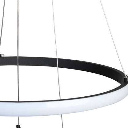 Φωτιστικό Κρεμαστό Φ40-Φ20 εκ. LED 38W 4000K Μαύρο