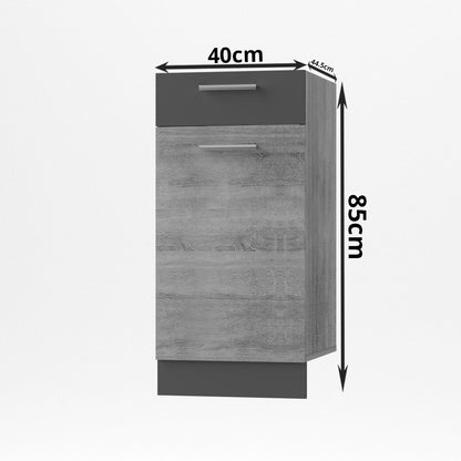 Alina Κάτω Ντουλάπι με Συρτάρι 40x44,5x85 Σονόμα-Μόκκα