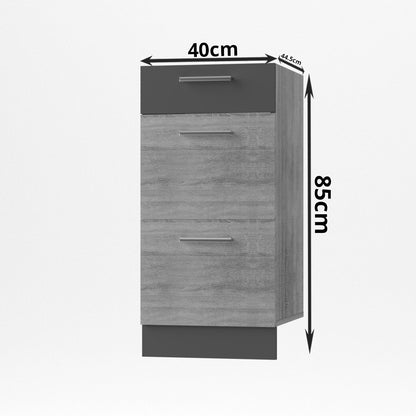 Alina Chest of Drawers 3 Drawers Bottom Sonoma-Mocha 40x44.5x85