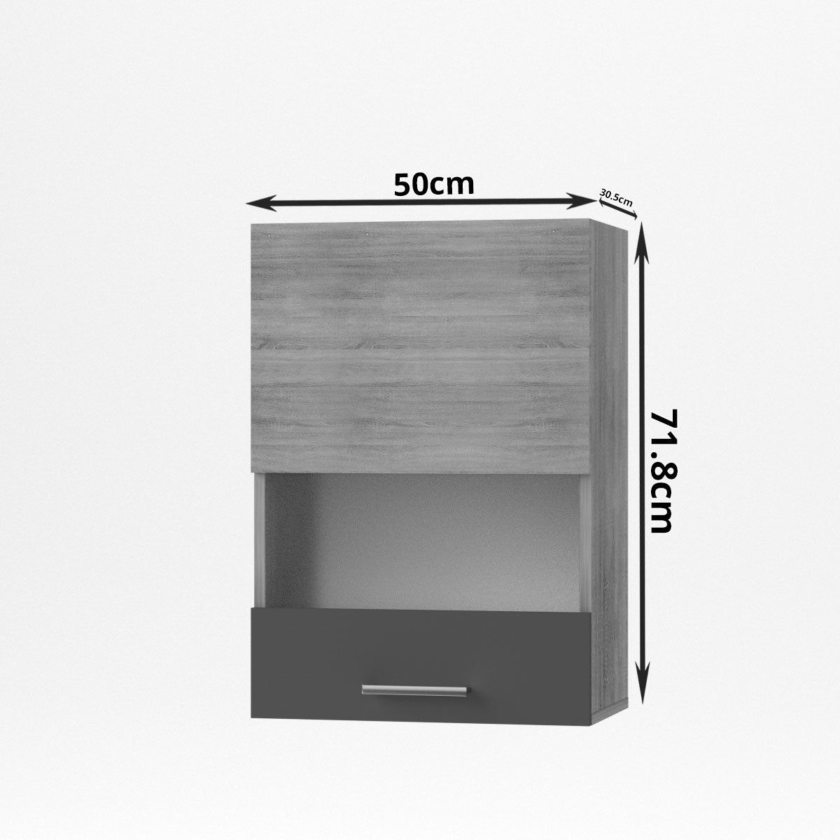 Alina Πάνω Ντουλάπι με Τζάμι 50x30,5x71,8 Σονόμα-Μόκκα