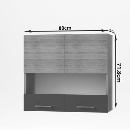 Alina Πάνω Ντουλάπι με Τζάμι 80x30,5x71,8 Σονόμα-Μόκκα