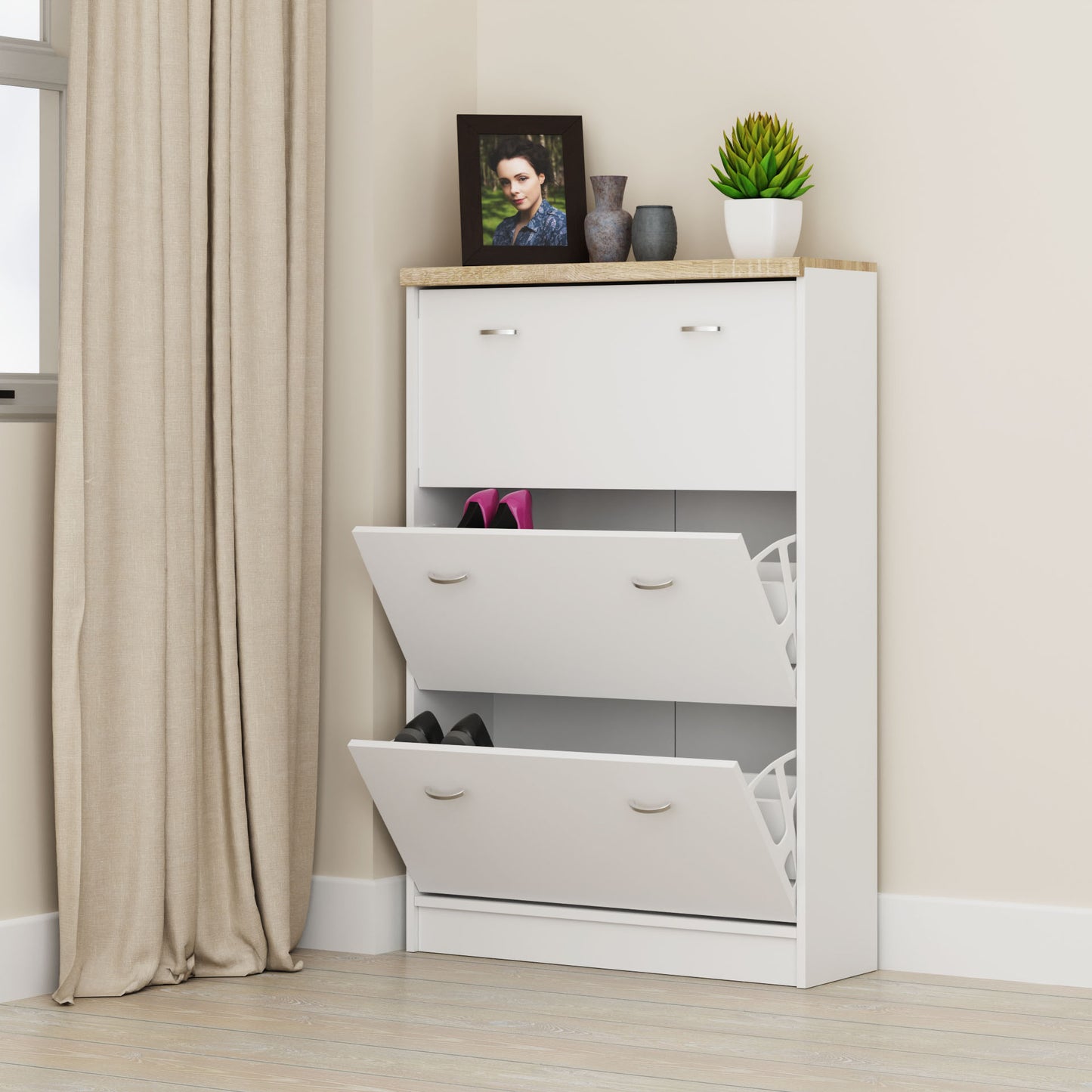 Παπουτσοθήκη Top Mix 80x27x121 Λευκό-Σονόμα