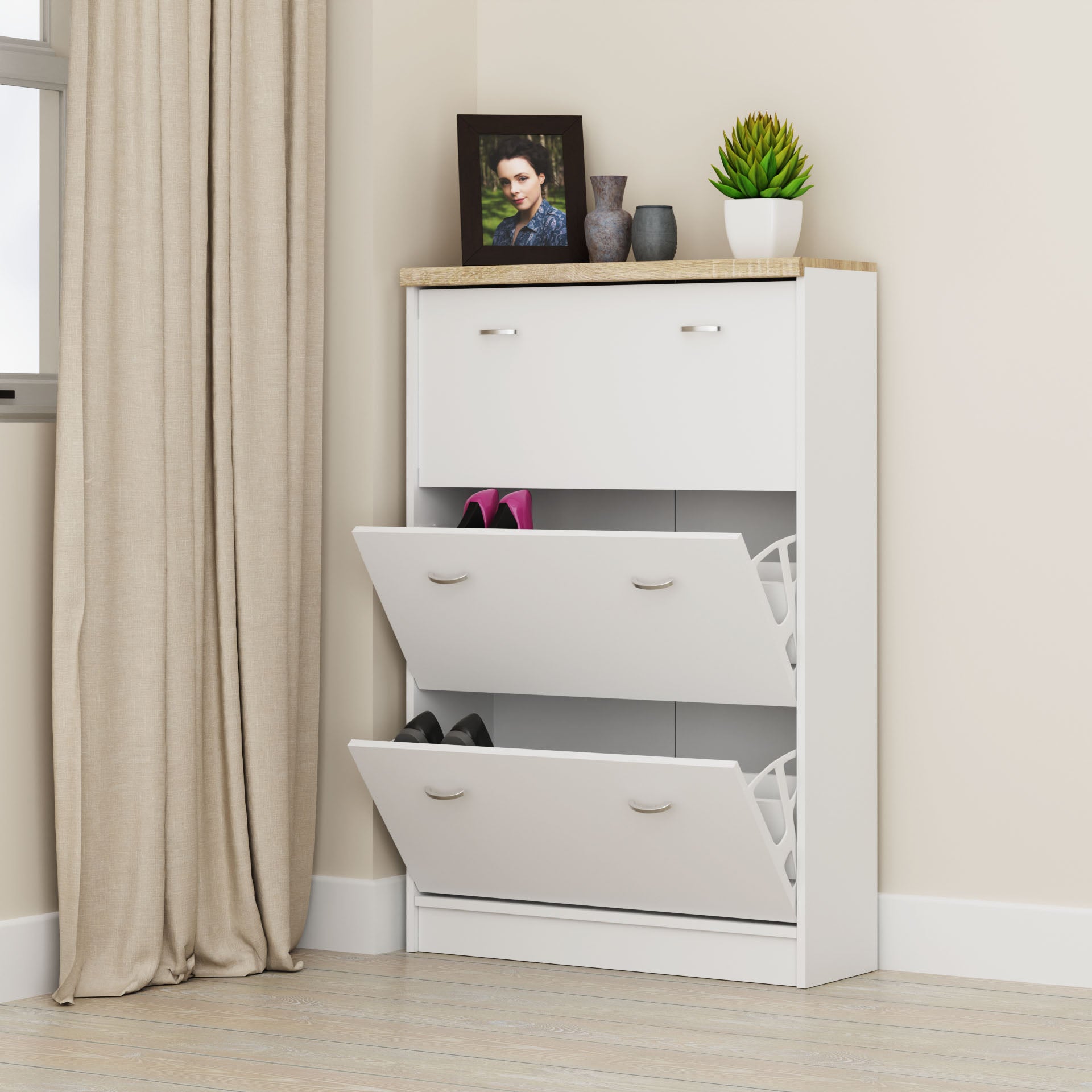 Παπουτσοθήκη Top Mix 80x27x121 Λευκό-Σονόμα