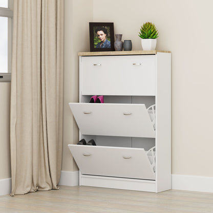 Παπουτσοθήκη Top Mix 80x27x121 Λευκό-Σονόμα