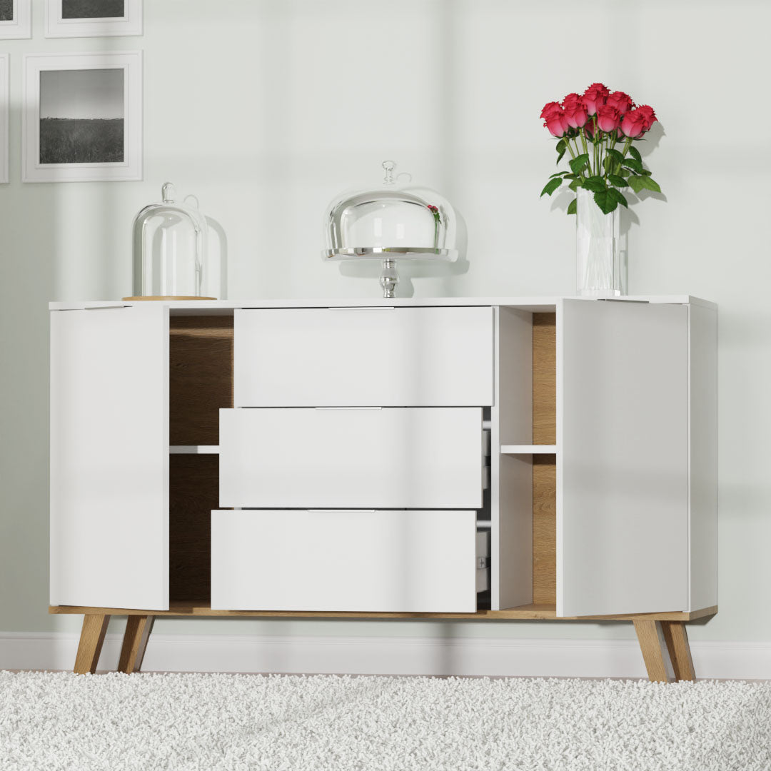 Μπουφές Neptune Λευκό-Σονόμα 138x40x82