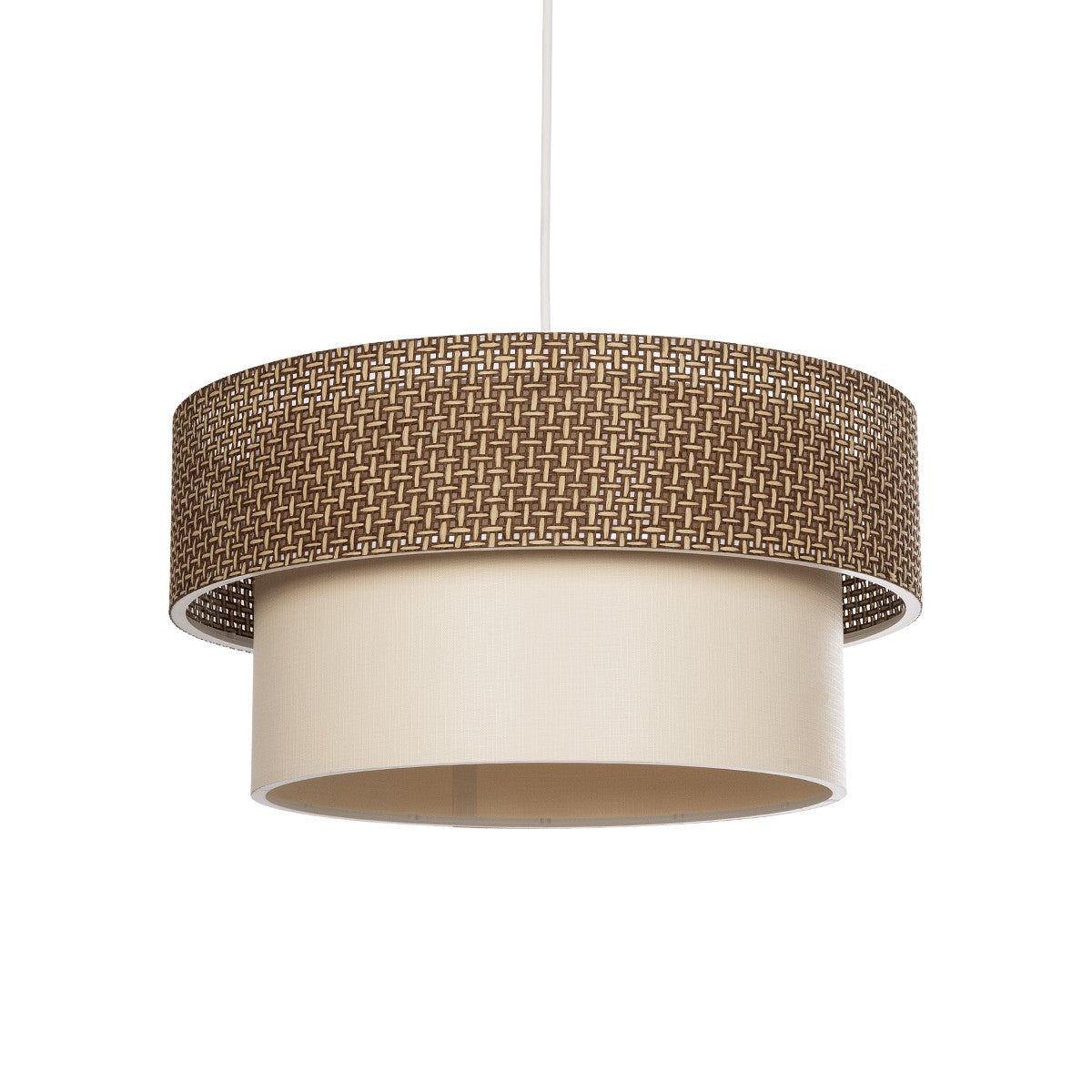 LIVA 203-0175 Μοντέρνο Κρεμαστό Φωτιστικό Οροφής με Ντουί 1 x E27 AC 220-240V IP20 - Καφέ & Μπεζ - Μ38 x Π38 x Υ30