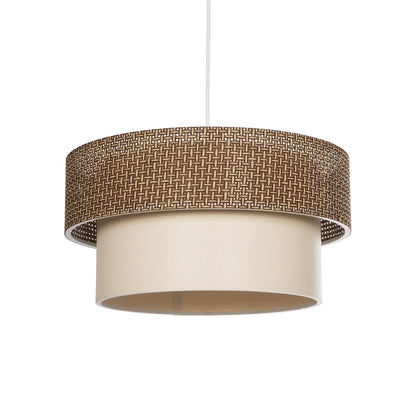 LIVA 203-0175 Μοντέρνο Κρεμαστό Φωτιστικό Οροφής με Ντουί 1 x E27 AC 220-240V IP20 - Καφέ & Μπεζ - Μ38 x Π38 x Υ30