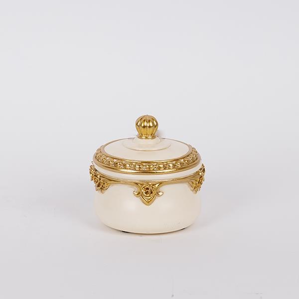 ΔΙΑΚΟΣΜΗΤΙΚΟ ΚΟΥΤΙ ΠΟΛΥΡΕΖΙΝ ΛΕΥΚΟ - ΧΡΥΣΟ 10.2x9.8x9.5