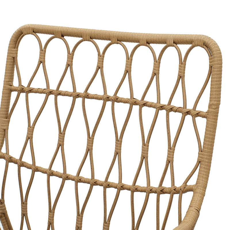 Πολυθρόνα Naoki Μέταλλο Μαύρο-PE Φυσικό-Μαξιλάρι