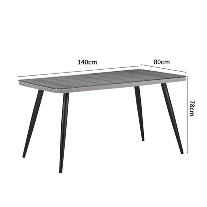 Τραπέζι Naoki Γυάλινο-PE Rattan σε Φυσική Απόχρωση με Μαύρα Πόδια 140x80x78