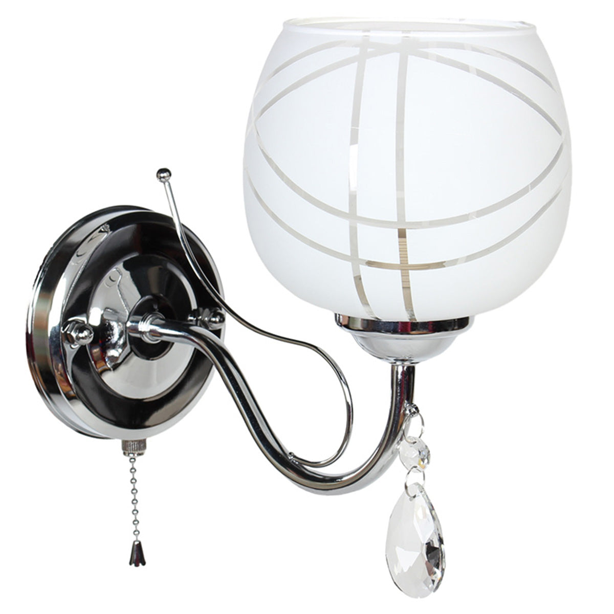 Απλίκα Τοίχου Ε27 24x12x23 εκ. Χρώμιο με Γυαλί