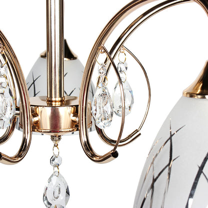 Φωτιστικό Οροφής 5 x Ε27 Φ58x35 εκ. Χρυσό με Γυαλιά