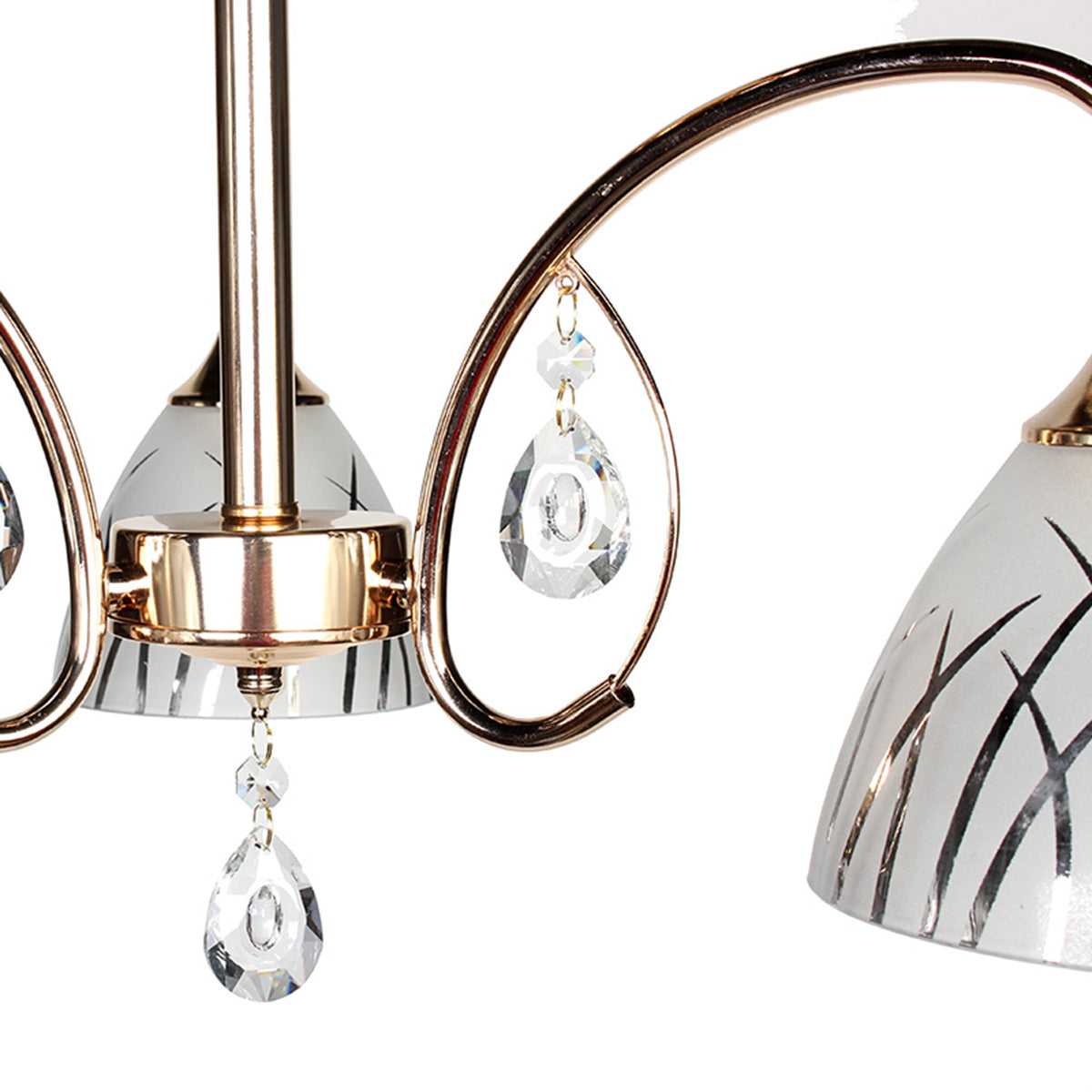 Φωτιστικό Οροφής 3 x Ε27 Φ58x35 εκ. Χρυσό με Γυαλιά