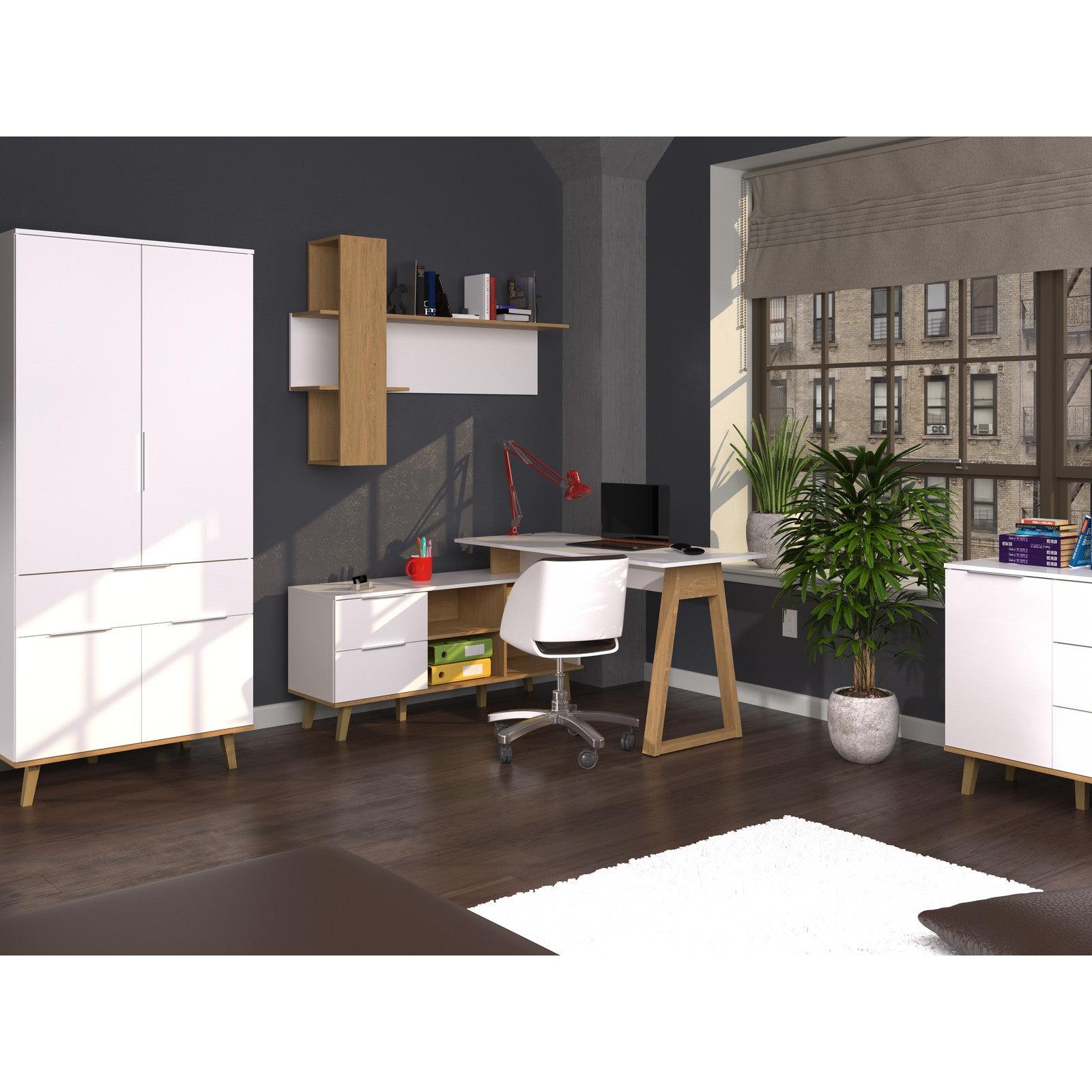 Σύνθεση Γραφείου Neptune Σετ 2 Τεμ Λευκό Σονόμα