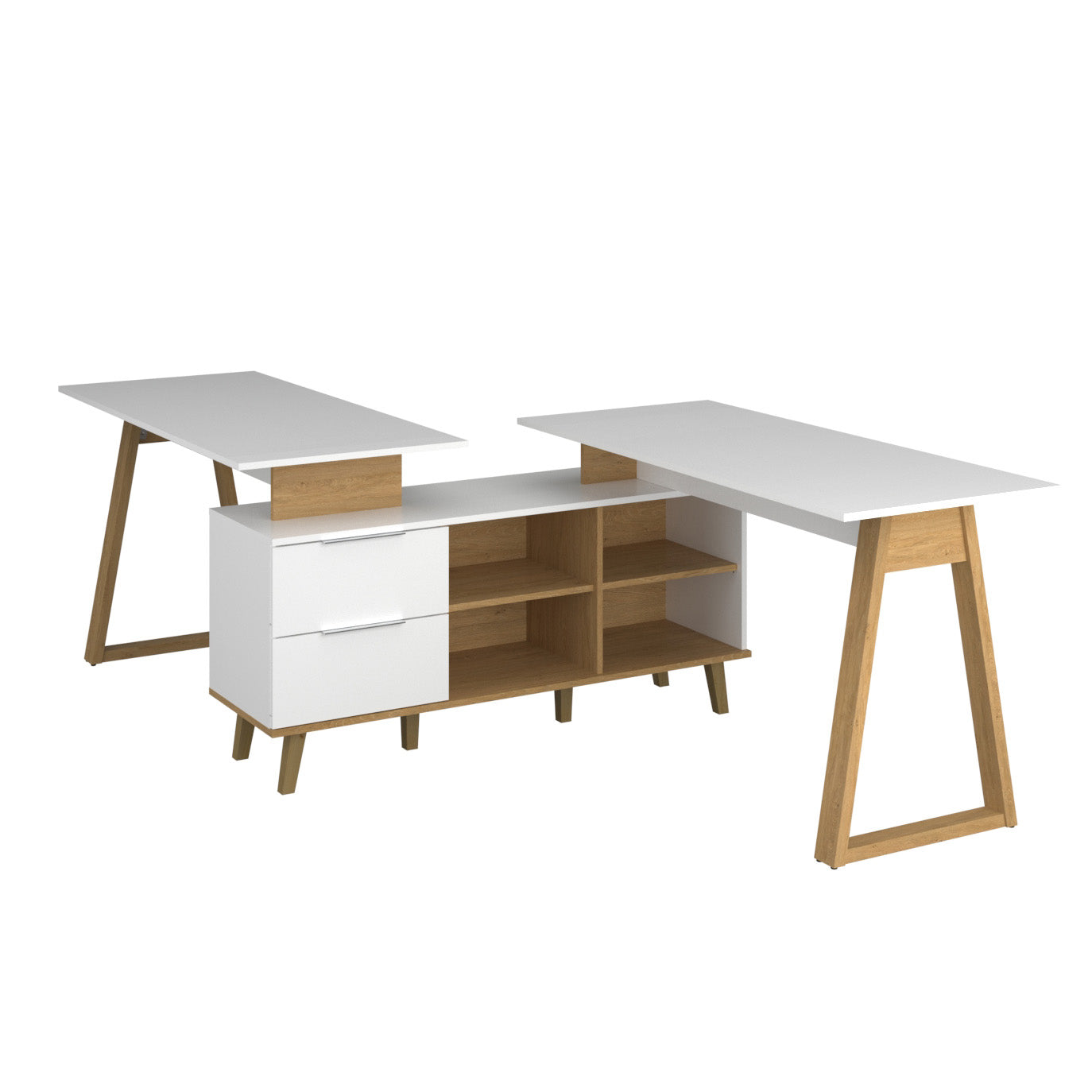 Σύνθεση Γραφείου Neptune Σετ 3 Τμχ Λευκό-Σονόμα